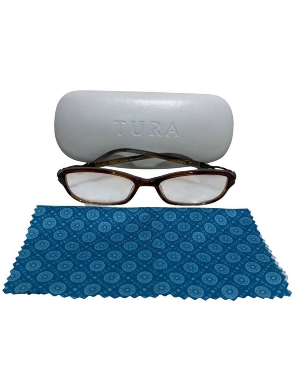 Tura R304 Twist Temple Eyeglasses + Case & Cloth – As Is Prescription Left In